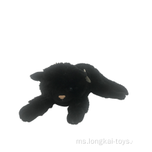 Crouching Black Toy Cat Plush